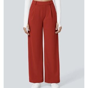 Halara Flex DayStretch High Waisted Straight Women's Pants Red Small Petite NWT